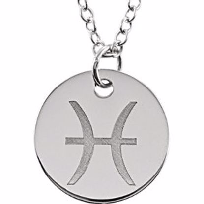 85856:1031:P 14kt White Pisces Zodiac Necklace