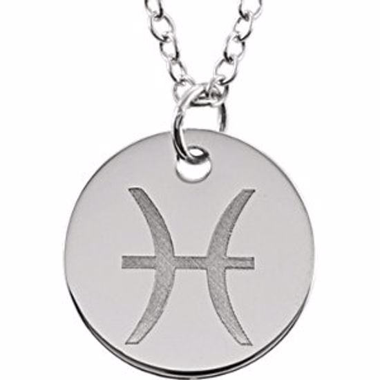 85856:1031:P 14kt White Pisces Zodiac Necklace