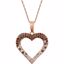 651413:60000:P 14kt Rose 1/2 CTW Diamond Heart 18" Necklace