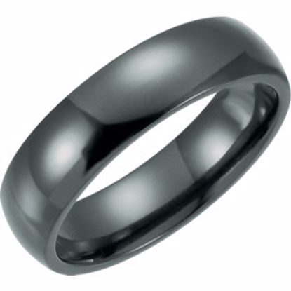 T805:6050:P Black Titanium 6mm Domed Polished Band Size 5