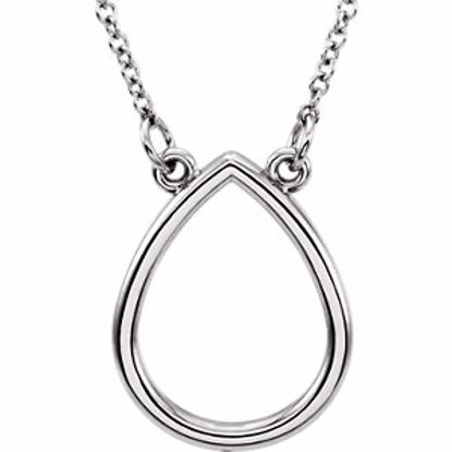 85868:101:P 14kt White Teardrop 16" Necklace