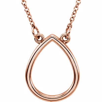 85868:102:P 14kt Rose Teardrop 16" Necklace