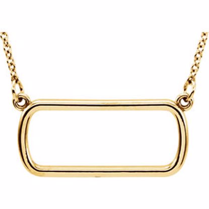 85870:100:P 14kt Yellow Soft Rectangle 16" Necklace