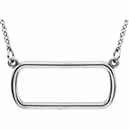 85870:101:P 14kt White Soft Rectangle 16" Necklace