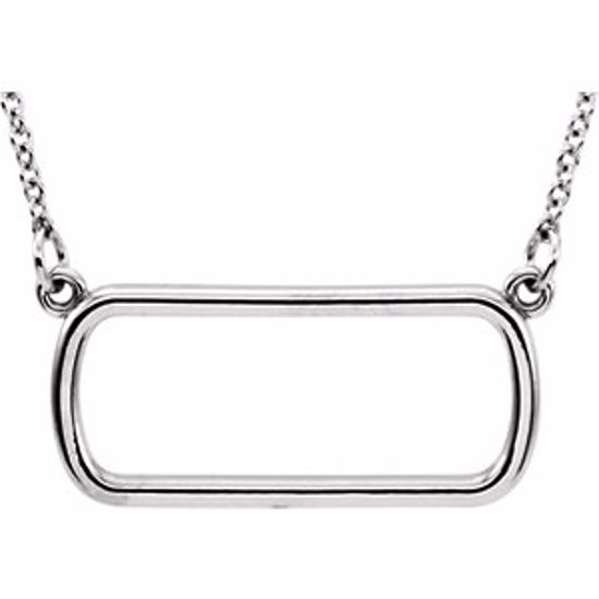 85870:101:P 14kt White Soft Rectangle 16" Necklace