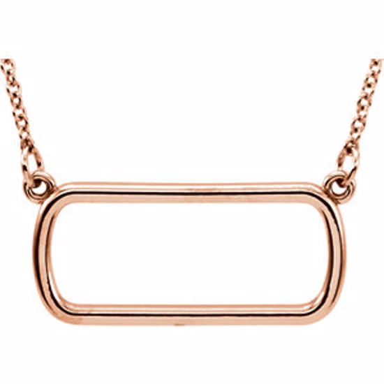 85870:102:P 14kt Rose Soft Rectangle 16" Necklace