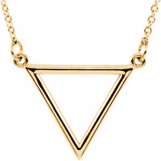 85872:100:P 14kt Yellow 15.4x19mm Triangle 16" Necklace