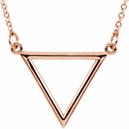 85872:102:P 14kt Rose 15.4x19mm Triangle 16" Necklace