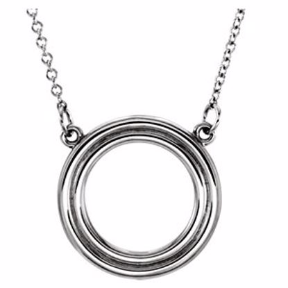 85873:101:P 14kt White Circle 16" Necklace