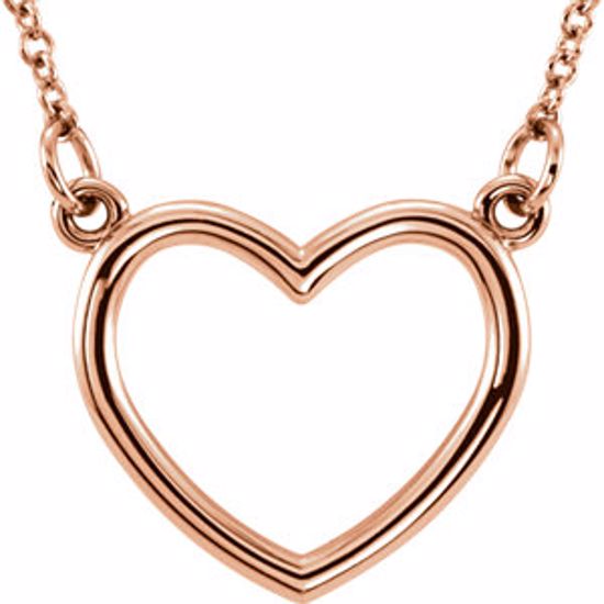 85874:102:P 14kt Rose 15.75x17mm Heart 16" Necklace 