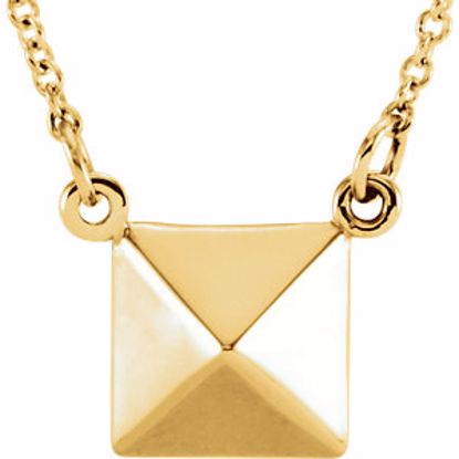 85875:100:P 14kt Yellow Pyramid 16.25" Necklace