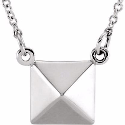 85875:101:P 14kt White Pyramid 16.25" Necklace