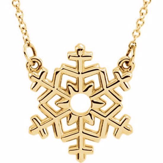 85876:100:P 14kt Yellow Snowflake 16" Necklace