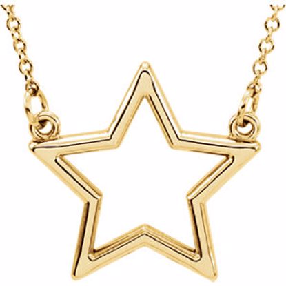 85877:100:P 14kt Yellow Star 16" Necklace 