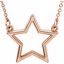 85877:102:P 14kt Rose Star 16" Necklace 