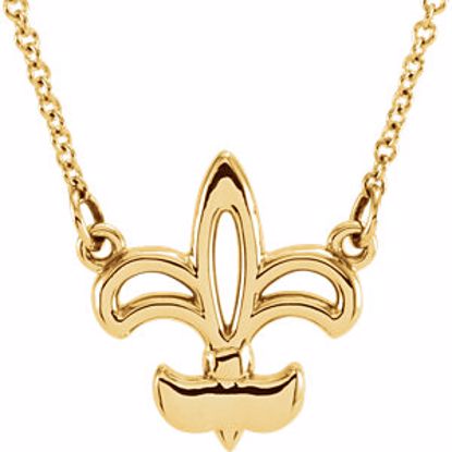 85878:100:P 14kt Yellow Fleur-De-Lis 16" Necklace