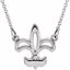 85878:101:P 14kt White Fleur-De-Lis 16" Necklace