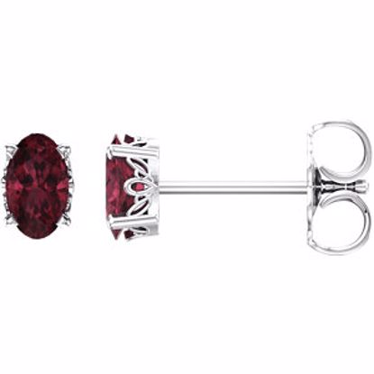 1920:100:P 14kt White Mozambique Garnet Earrings