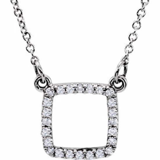 85862:101:P 14kt White 1/8 CTW Diamond 16" Necklace