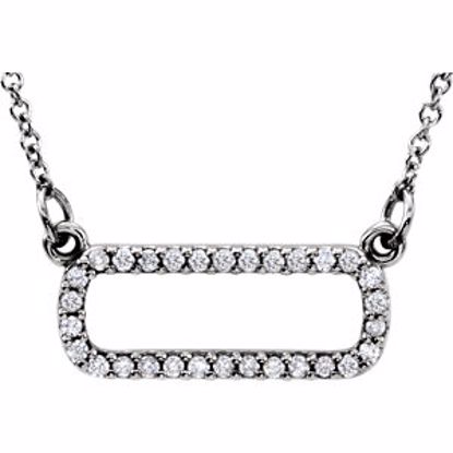 85866:101:P 14kt White 1/6 CTW Diamond Soft Rectangle 16" Necklace