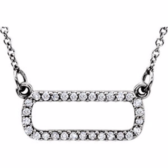 85866:101:P 14kt White 1/6 CTW Diamond Soft Rectangle 16" Necklace