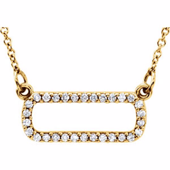 85866:100:P 14kt Yellow 1/6 CTW Diamond Soft Rectangle 16" Necklace