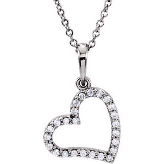 85863:101:P 14kt White 1/8 CTW Diamond 16" Necklace