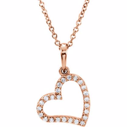 85863:102:P 14kt Rose 1/8 CTW Diamond 16" Necklace