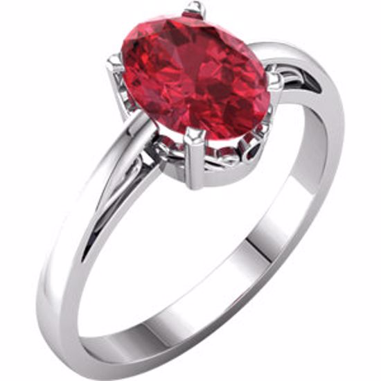 70531:112:P 14kt White Chatham® Created Ruby Ring