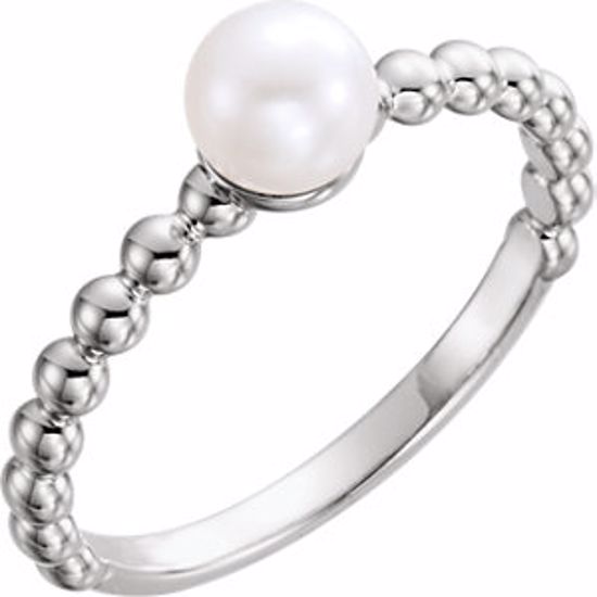 6469:101:P 14kt White 5.5-6mm Freshwater Cultured Pearl Ring