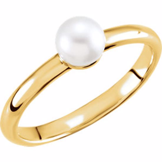 6470:100:P 14kt Yellow 5.5-6mm Freshwater Cultured Pearl Ring