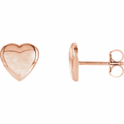 85883:103:P 14kt Rose Heart Earrings