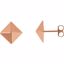 85888:103:P 14kt Rose Pyramid Earrings