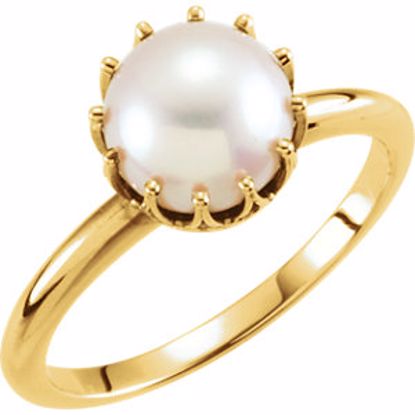 6467:101:P 14kt Yellow Freshwater Cultured Pearl Ring