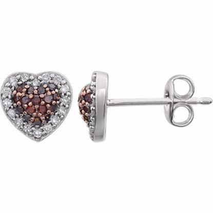 651416:60000:P 14kt White 1/4 CTW Brown Diamond Heart Earrings