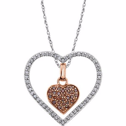 651414:60000:P 14kt White 1/3 CTW Diamond Heart 18" Necklace