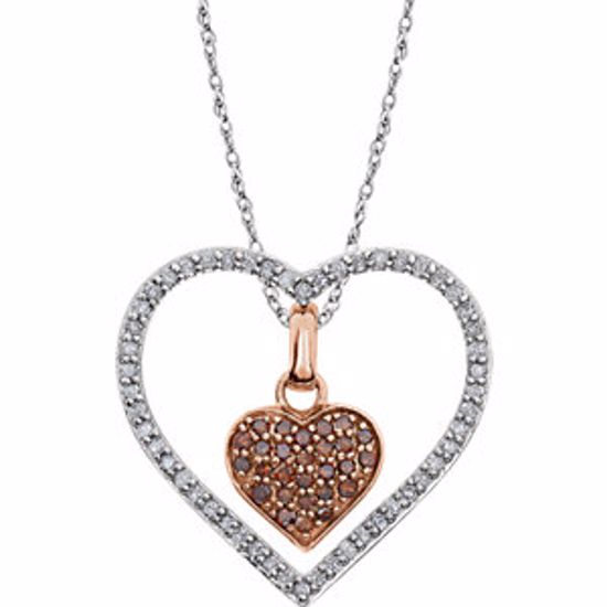 651414:60000:P 14kt White 1/3 CTW Diamond Heart 18" Necklace