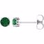 1924:103:P 14kt White Chatham® Created Emerald Earrings