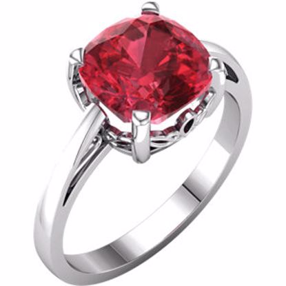 71600:103:P 14kt White Chatham® Created Ruby Ring