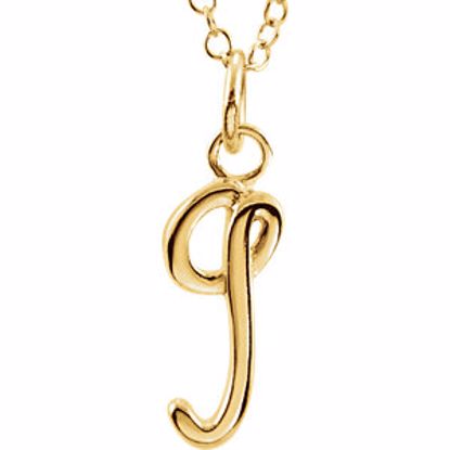 85899:1006:P 14kt Yellow Letter "G" Lowercase Script Initial Necklace