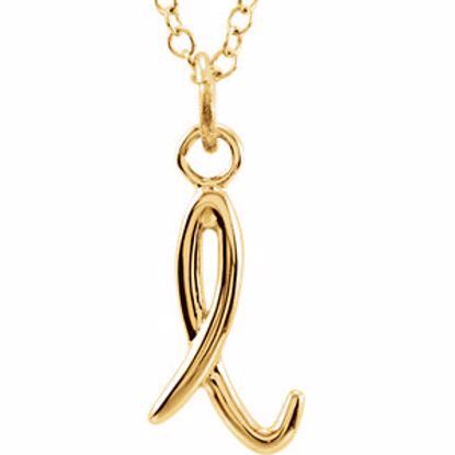 85899:1011:P 14kt Yellow Letter "L" Lowercase Script Initial Necklace