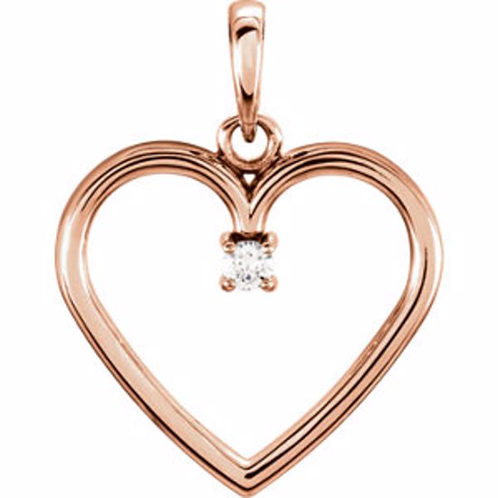 85895:102:P 14kt Rose .03 CTW Diamond Heart Pendant