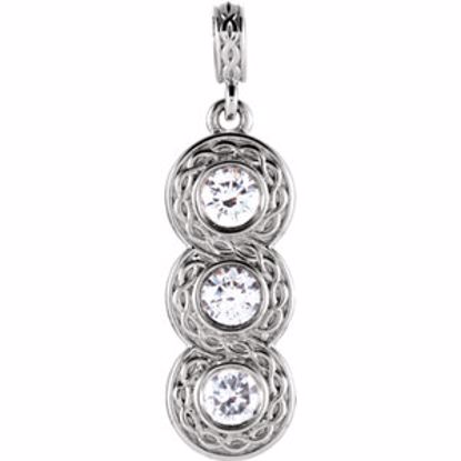 85892:102:P 14kt White 1/3 CTW Diamond 3-Stone Pendant