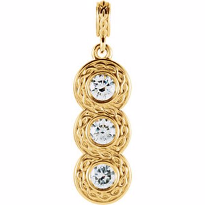 85892:101:P 14kt Yellow 1/3 CTW Diamond 3-Stone Pendant