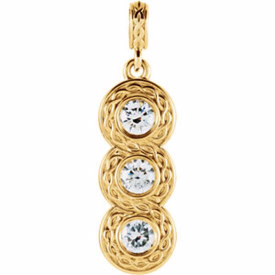 85892:101:P 14kt Yellow 1/3 CTW Diamond 3-Stone Pendant