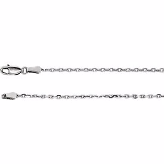 CH524:242082:P 14kt White 2mm Diamond-Cut Cable 24" Chain
