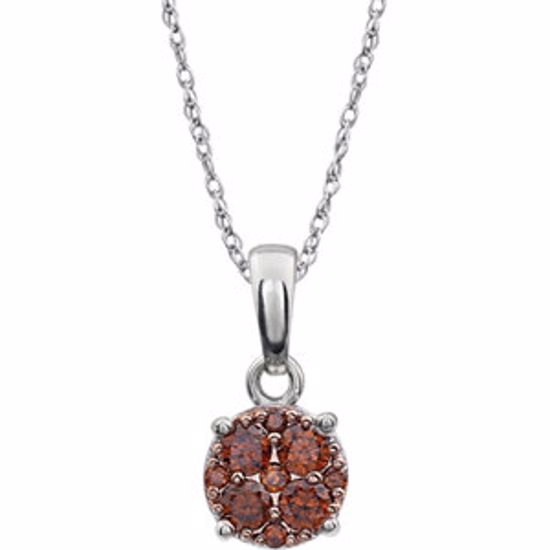 651454:60001:P 14kt White 1/5 CTW Brown Diamond 18" Necklace