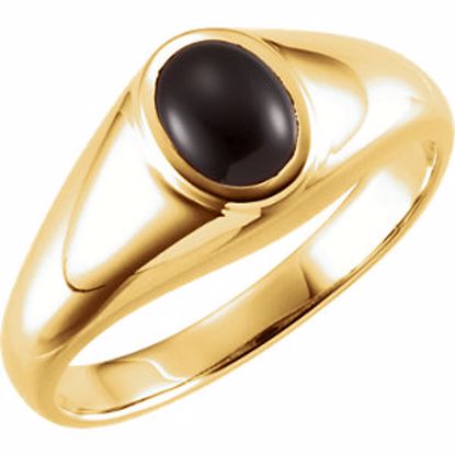62160:100:P 14kt Yellow Onyx Ring