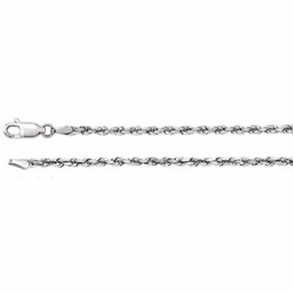 CH513:1002:P 14kt White 2.5mm Diamond Cut Rope 20" Chain
