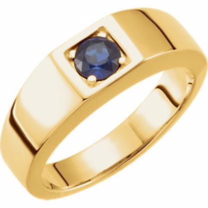 9739:101:P 14kt Yellow Sapphire Men's Ring